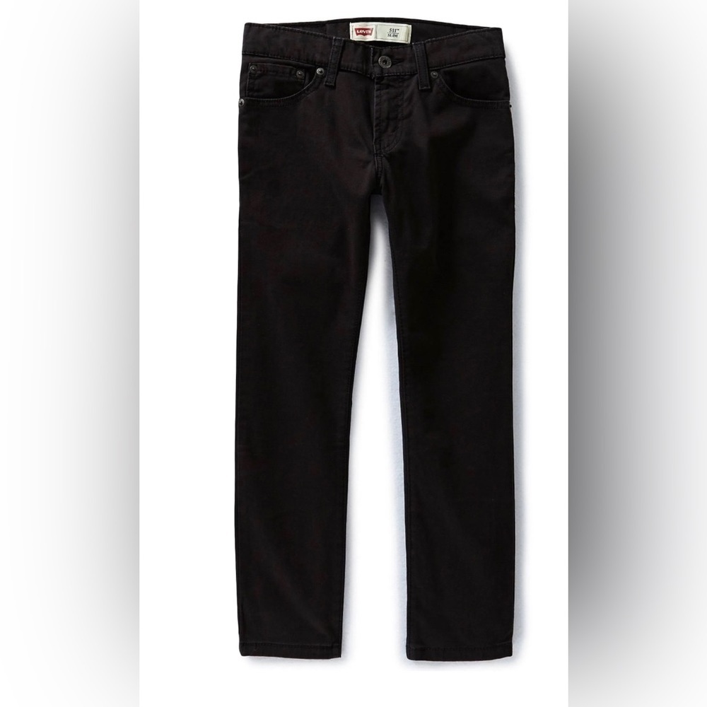 Levi's 511 Slim Fit Sueded Pants, Big Boys - Black 12 New Without Tags